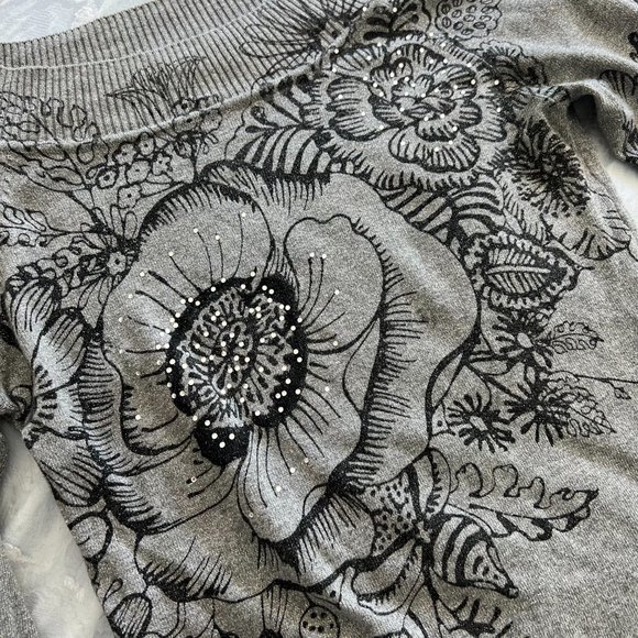 Desigual Grey Floral Knit Top - Picture 3 of 8